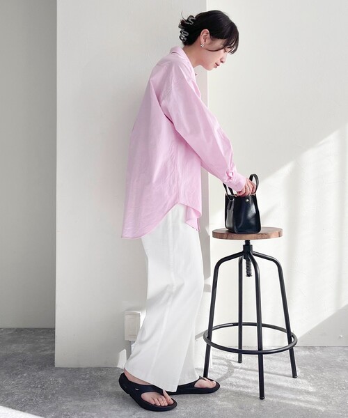 fredy emue（フレディエミュ）の「タンブラーオックスセミワイドパンツ【レングス長め丈あり】（その他パンツ・レディース・ベージュ/ブラウン/ピンク/オフホワイト/ブラック・36/38/39）」の10枚目の写真