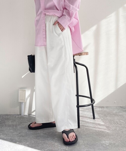 fredy emue（フレディエミュ）の「タンブラーオックスセミワイドパンツ【レングス長め丈あり】（その他パンツ・レディース・ベージュ/ブラウン/ピンク/オフホワイト/ブラック・36/38/39）」の11枚目の写真