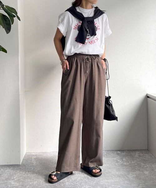 fredy emue（フレディエミュ）の「タンブラーオックスセミワイドパンツ【レングス長め丈あり】（その他パンツ・レディース・ベージュ/ブラウン/ピンク/オフホワイト/ブラック・36/38/39）」の15枚目の写真