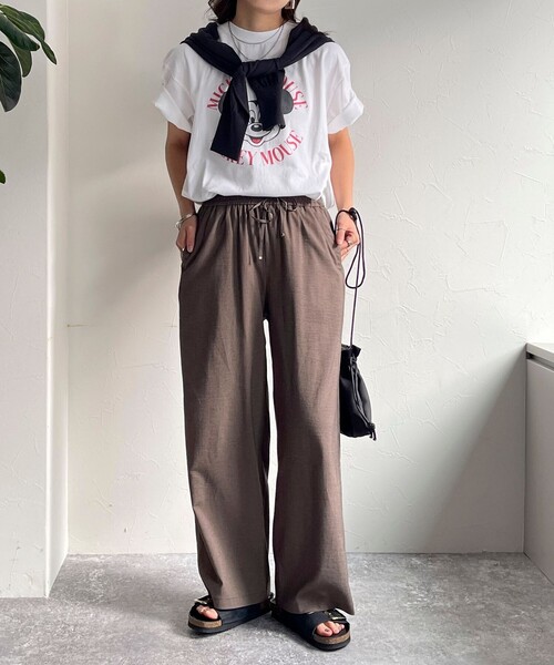 fredy emue（フレディエミュ）の「タンブラーオックスセミワイドパンツ【レングス長め丈あり】（その他パンツ・レディース・ベージュ/ブラウン/ピンク/オフホワイト/ブラック・36/38/39）」の16枚目の写真