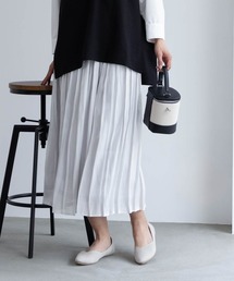 HusHush ハッシュアッシュ サテンプリーツスカート