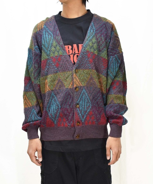 【ヴィンテージ古着】90's PAOLO CONTI/パオロ コンティ 総柄 デザインニット カーディガン（カーディガン/ボレロ）｜VINTAGE（ヴィンテージ）