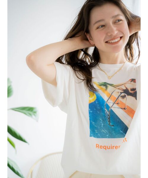 Ungrid（アングリッド）の「フォトビッグロゴTee（Tシャツ/カットソー・レディース・オフホワイト/チャコールグレー/ピンク/イエロー/ブルー・FREE）」の7枚目の写真