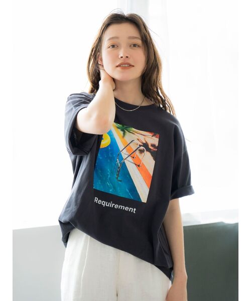 Ungrid（アングリッド）の「フォトビッグロゴTee（Tシャツ/カットソー・レディース・オフホワイト/チャコールグレー/ピンク/イエロー/ブルー・FREE）」の15枚目の写真