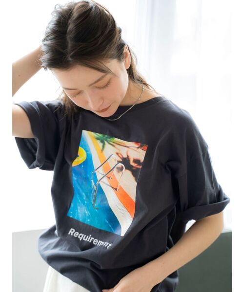Ungrid（アングリッド）の「フォトビッグロゴTee（Tシャツ/カットソー・レディース・オフホワイト/チャコールグレー/ピンク/イエロー/ブルー・FREE）」の16枚目の写真