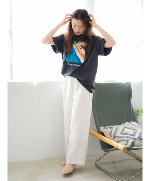 Ungrid（アングリッド）の「フォトビッグロゴTee（Tシャツ/カットソー・レディース・オフホワイト/チャコールグレー/ピンク/イエロー/ブルー・FREE）」の19枚目の写真