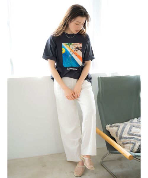 Ungrid（アングリッド）の「フォトビッグロゴTee（Tシャツ/カットソー・レディース・オフホワイト/チャコールグレー/ピンク/イエロー/ブルー・FREE）」の21枚目の写真