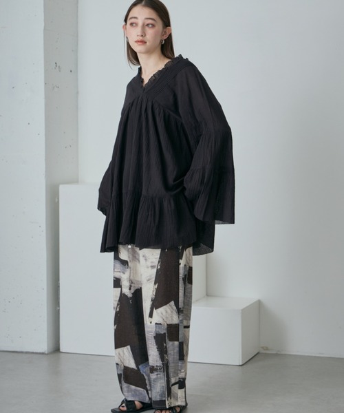 ROSE BUD（ローズバッド）の「コットンピンタックブラウス（シャツ/ブラウス・レディース・ホワイト系その他/ライトグリーン/ブラック・FREE）」の12枚目の写真