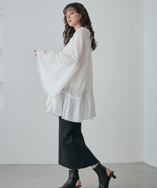 ROSE BUD（ローズバッド）の「コットンピンタックブラウス（シャツ/ブラウス・レディース・ホワイト系その他/ライトグリーン/ブラック・FREE）」の5枚目の写真