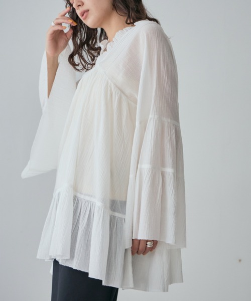 ROSE BUD（ローズバッド）の「コットンピンタックブラウス（シャツ/ブラウス・レディース・ホワイト系その他/ライトグリーン/ブラック・FREE）」の8枚目の写真