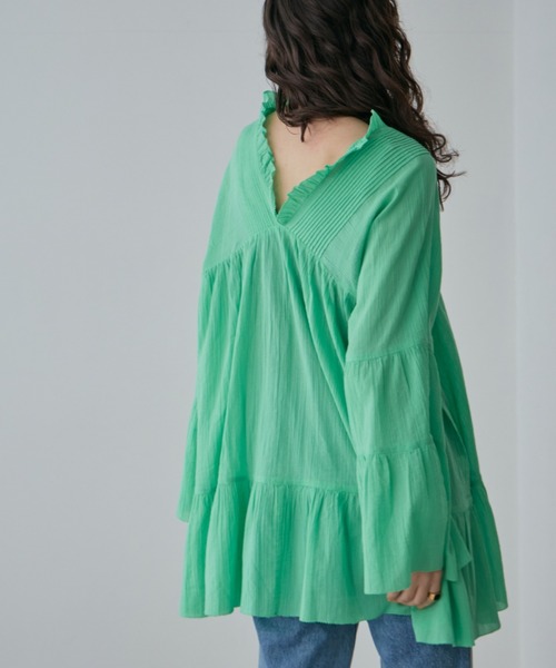 ROSE BUD（ローズバッド）の「コットンピンタックブラウス（シャツ/ブラウス・レディース・ホワイト系その他/ライトグリーン/ブラック・FREE）」の19枚目の写真