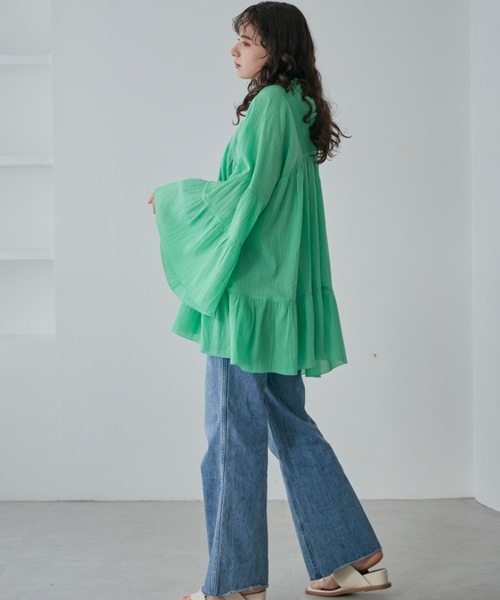 ROSE BUD（ローズバッド）の「コットンピンタックブラウス（シャツ/ブラウス・レディース・ホワイト系その他/ライトグリーン/ブラック・FREE）」の15枚目の写真