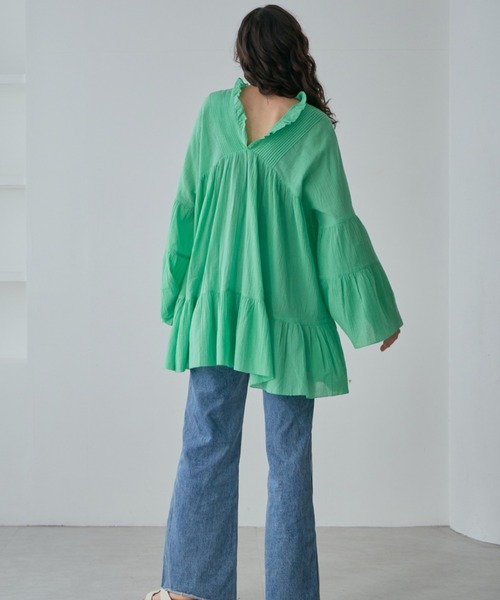 ROSE BUD（ローズバッド）の「コットンピンタックブラウス（シャツ/ブラウス・レディース・ホワイト系その他/ライトグリーン/ブラック・FREE）」の16枚目の写真