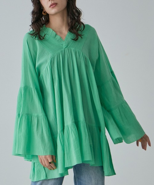 ROSE BUD（ローズバッド）の「コットンピンタックブラウス（シャツ/ブラウス・レディース・ホワイト系その他/ライトグリーン/ブラック・FREE）」の17枚目の写真