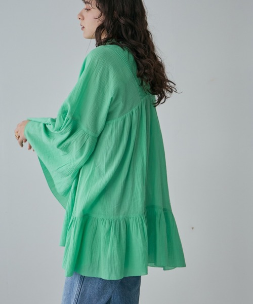 ROSE BUD（ローズバッド）の「コットンピンタックブラウス（シャツ/ブラウス・レディース・ホワイト系その他/ライトグリーン/ブラック・FREE）」の18枚目の写真