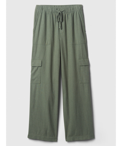 GAP（ギャップ）の「リネン混 ワイド カーゴ プルオンパンツ