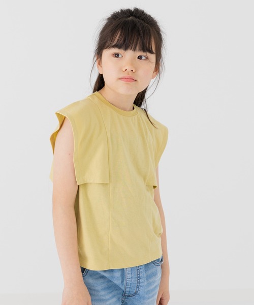 セール】切り替えデザインノースリーブシャツ（Tシャツ/カットソー  