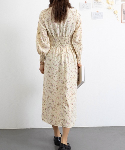 Miniministore(ミニミニストア)の「ウエストシャーリング花柄ロングワンピース(ワンピース・レディース・ベージュ/アクア/ピンク・XL/M/L)」の16枚目の写真