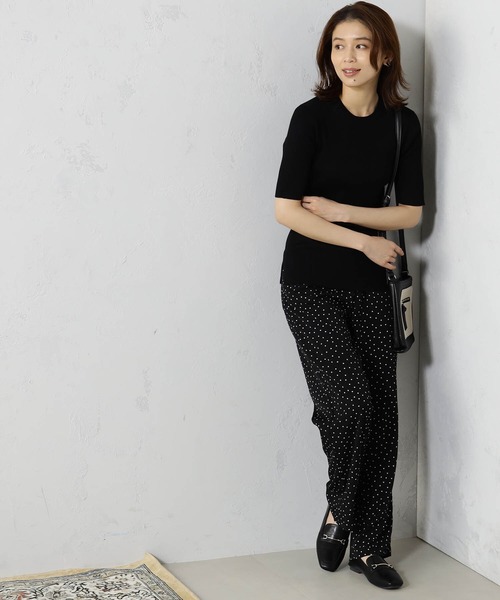 FOUND GOOD(ファウンドグッド)の「リブタイトニット5分袖プルオーバー(ニット/セーター・レディース・ブラック/ブルー系6/ホワイト系5/グレー系/ピンク系5・L/M/S)」の14枚目の写真