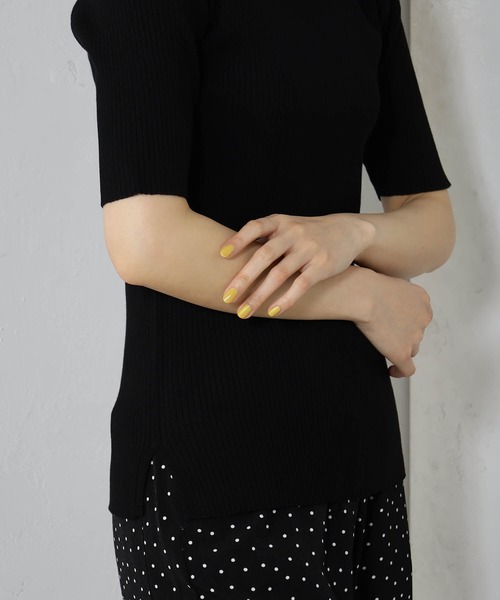 FOUND GOOD(ファウンドグッド)の「リブタイトニット5分袖プルオーバー(ニット/セーター・レディース・ブラック/ブルー系6/ホワイト系5/グレー系/ピンク系5・L/M/S)」の16枚目の写真