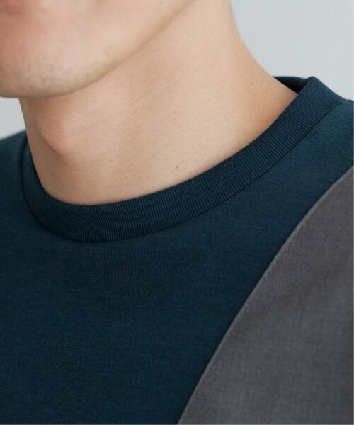 ikka(イッカ)の「ブロックスポンチ切り替えTシャツ(Tシャツ/カットソー・メンズ・グリーン/ホワイト/ネイビー/ブルー・S/M/L/XL)」の15枚目の写真