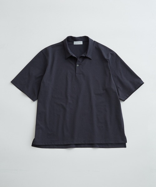 【15日まで値下げ中】ADAM ET ROPE 黒 半袖 ポロシャツ ボタン付き ADAM ET ROPE'（アダムエロペ）の「ボックスシルエット ジャージー