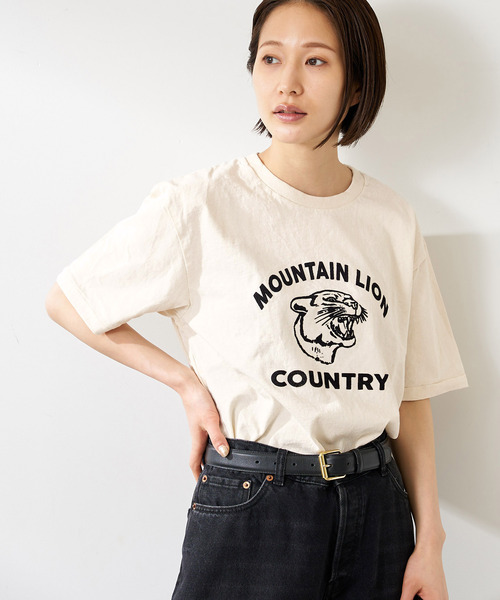 別注》【MIXTA/ミクスタ】MOUNTAIN LION CREW T-SHIRTS：Tシャツ