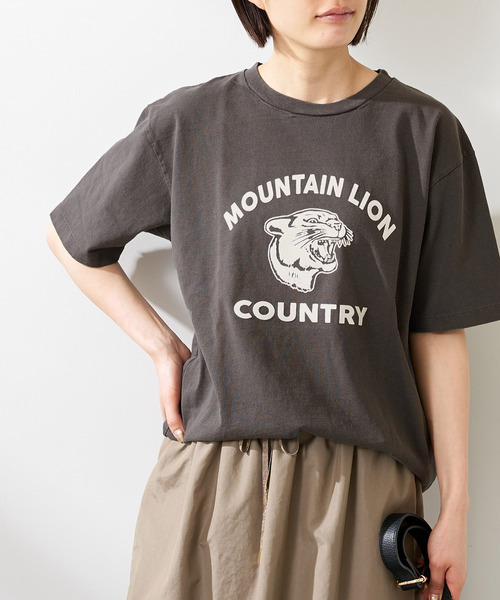 MIXTA（ミクスタ）の「《別注》【MIXTA/ミクスタ】MOUNTAIN LION CREW T-SHIRTS：Tシャツ（Tシャツ/カットソー・レディース・アイボリー/ブラック/ライトグレー・MEDIUM）」の9枚目の写真