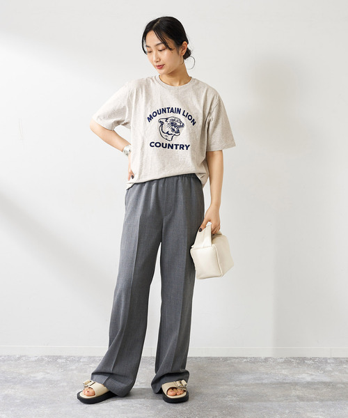 MIXTA（ミクスタ）の「《別注》【MIXTA/ミクスタ】MOUNTAIN LION CREW T-SHIRTS：Tシャツ（Tシャツ/カットソー・レディース・アイボリー/ブラック/ライトグレー・MEDIUM）」の10枚目の写真
