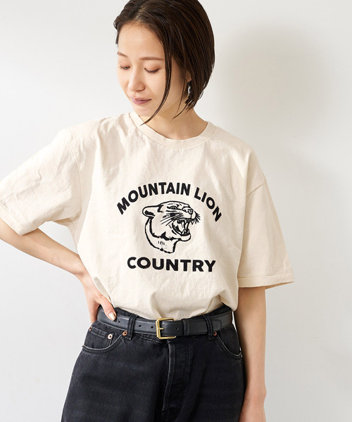 MIXTA（ミクスタ）の「《別注》【MIXTA/ミクスタ】MOUNTAIN LION CREW T-SHIRTS：Tシャツ（Tシャツ/カットソー・レディース・アイボリー/ブラック/ライトグレー・MEDIUM）」の19枚目の写真