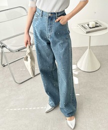 GeeRA | ラインストーンデニムパンツ(デニムパンツ)