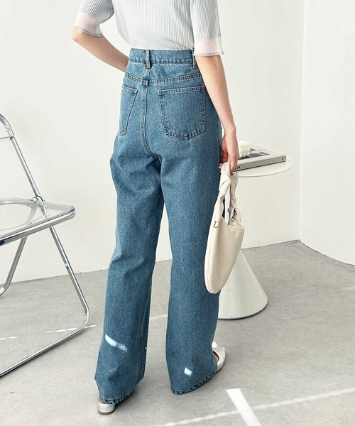 GeeRA（ジーラ）の「ラインストーンデニムパンツ（デニムパンツ・レディース・グレー/ブルー系その他・MEDIUM）」の9枚目の写真