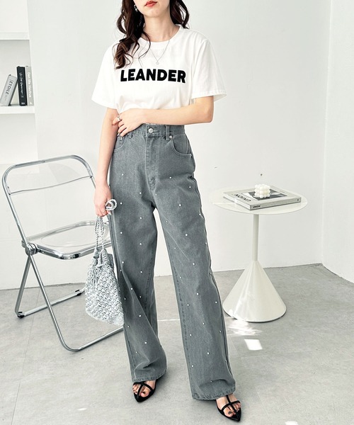 GeeRA（ジーラ）の「ラインストーンデニムパンツ（デニムパンツ・レディース・グレー/ブルー系その他・MEDIUM）」の4枚目の写真