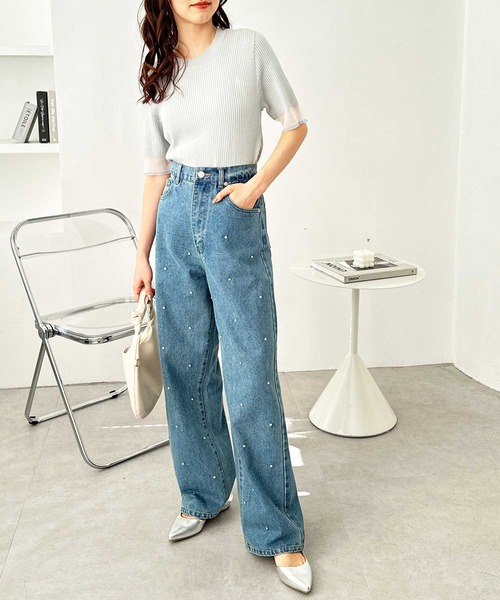 GeeRA（ジーラ）の「ラインストーンデニムパンツ（デニムパンツ・レディース・グレー/ブルー系その他・MEDIUM）」の11枚目の写真
