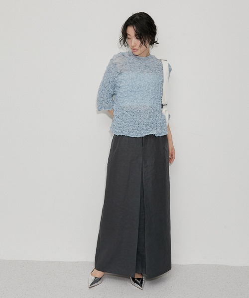 【セール】【洗える】シャーリングギャザーホックトップス（カーディガン/ボレロ）｜ADAM ET ROPE'（アダムエロペ）