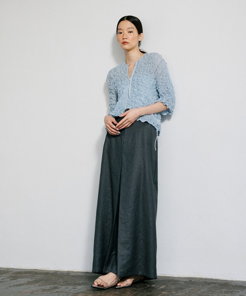 【セール】【洗える】シャーリングギャザーホックトップス（カーディガン/ボレロ）｜ADAM ET ROPE'（アダムエロペ）