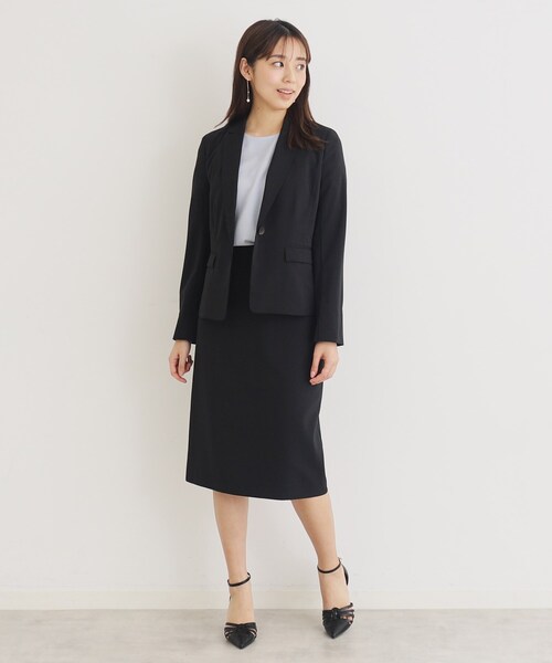 index（インデックス）の「◆セットアップ対応 ストレッチテーラードジャケット【洗える/防シワ/接触冷感】（テーラードジャケット・レディース・ブラック/チャコールグレー/ナチュラル・36/38/40/42）」の6枚目の写真