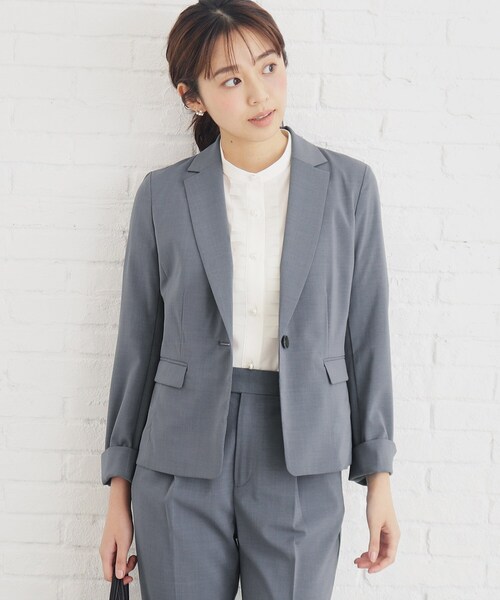 index（インデックス）の「◆セットアップ対応 ストレッチテーラードジャケット【洗える/防シワ/接触冷感】（テーラードジャケット・レディース・ブラック/チャコールグレー/ナチュラル・36/38/40/42）」の8枚目の写真