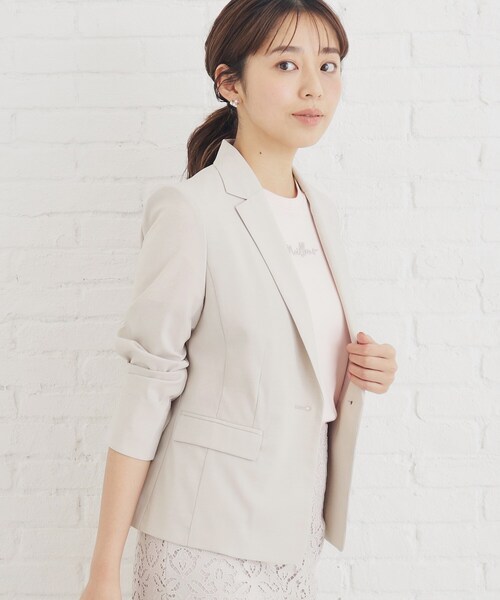 index（インデックス）の「◆セットアップ対応 ストレッチテーラードジャケット【洗える/防シワ/接触冷感】（テーラードジャケット・レディース・ブラック/チャコールグレー/ナチュラル・36/38/40/42）」の12枚目の写真