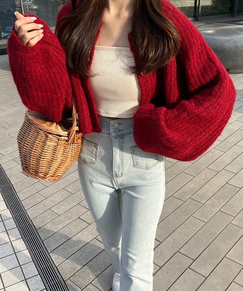 RiLi（リリ）の「ショート丈カラーニットカーディガン【RL  