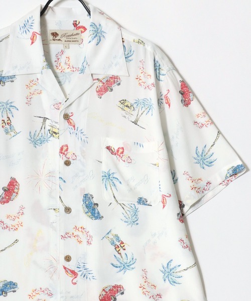 Lazar（ラザル）の「レーヨン オープンカラー アロハシャツ/総柄シャツ/レディース メンズ（シャツ/ブラウス・メンズ・ブラック系その他2/グレー系その他/グリーン系その他/ホワイト系その他/ベージュ系その他/ブラウン系その他/ホワイト系その他2/ホワイト系その他6/ホワイト系その他5/ホワイト系その他4/ホワイト系その他3/ブルー系その他/ブラック系その他/グリーン系その他2/ベージュ系その他3/ベージュ系その他2/ブラック系その他6/ブラック系その他5/ブラック系その他4/ブラック系その他3/ブラック系1/ベージュ系その他4/ブラック系その他7/ブラック系/グレー系その他2/ホワイト系その他7/ホワイト系・M/LL/L）」の6枚目の写真