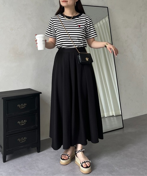 prose verse（プロズヴェール）の「ハート刺繍ボーダーTシャツ（Tシャツ/カットソー・レディース・ブラック系その他/ブラック系その他2/ブラック/ブラック系その他3・ﾌﾘ-）」の12枚目の写真