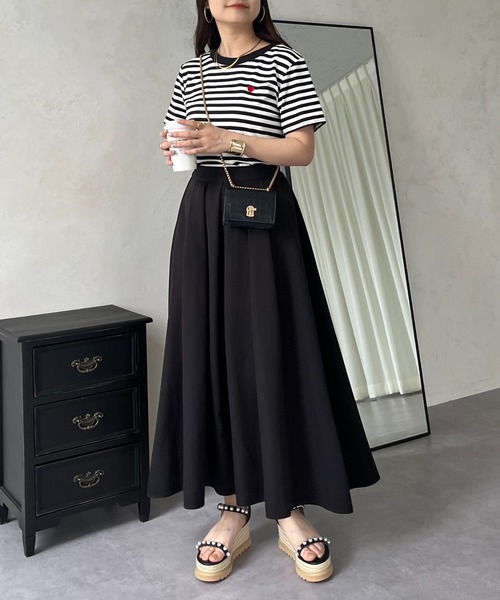 prose verse（プロズヴェール）の「ハート刺繍ボーダーTシャツ（Tシャツ/カットソー・レディース・ブラック系その他/ブラック系その他2/ブラック/ブラック系その他3・ﾌﾘ-）」の9枚目の写真