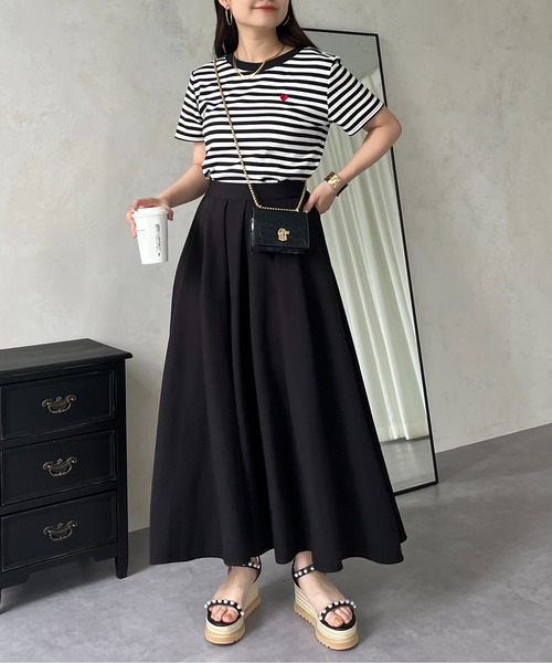 prose verse（プロズヴェール）の「ハート刺繍ボーダーTシャツ（Tシャツ/カットソー・レディース・ブラック系その他/ブラック系その他2/ブラック/ブラック系その他3・ﾌﾘ-）」の11枚目の写真