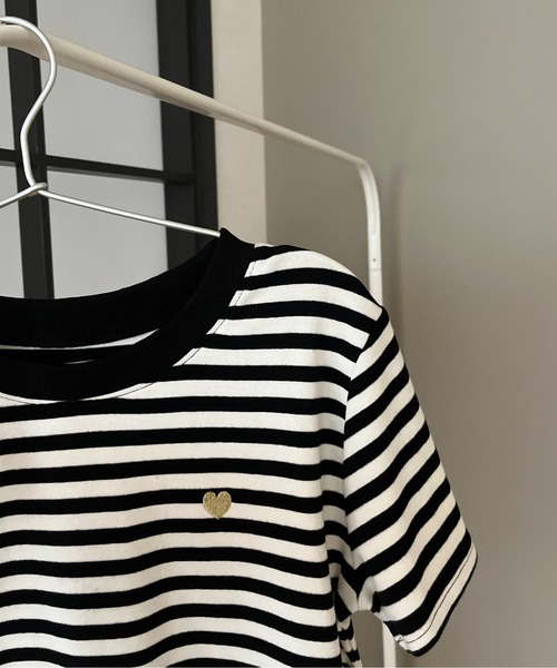 prose verse（プロズヴェール）の「ハート刺繍ボーダーTシャツ（Tシャツ/カットソー・レディース・ブラック系その他/ブラック系その他2/ブラック/ブラック系その他3・ﾌﾘ-）」の21枚目の写真