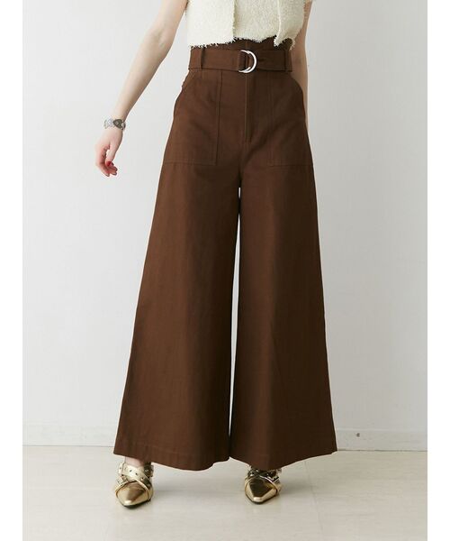 jouetie（ジュエティ）の「スーパーハイウエストワイドパンツ（その他パンツ・レディース・ブラウン/レッド/ブルー・MEDIUM/SMALL）」の2枚目の写真
