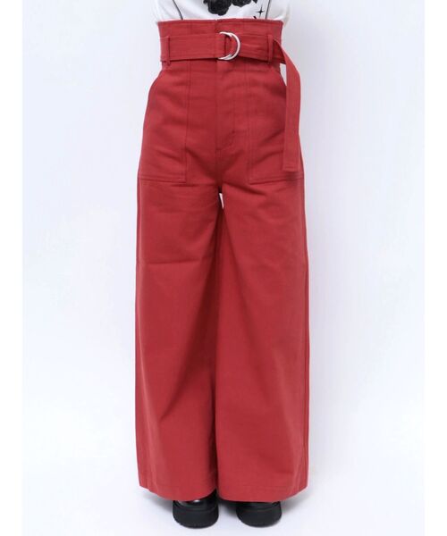 jouetie（ジュエティ）の「スーパーハイウエストワイドパンツ（その他パンツ・レディース・ブラウン/レッド/ブルー・MEDIUM/SMALL）」の5枚目の写真