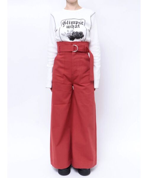 jouetie（ジュエティ）の「スーパーハイウエストワイドパンツ（その他パンツ・レディース・ブラウン/レッド/ブルー・MEDIUM/SMALL）」の13枚目の写真