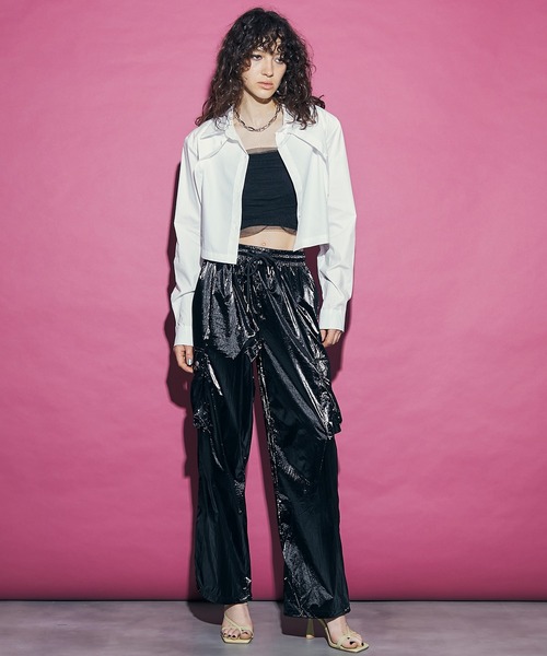 uyu.（ウユ）の「Metallic Cargo Pants / メタリックカーゴパンツ【uyu./ウユ】（カーゴパンツ・レディース・シルバー/ブラック・M/S）」の22枚目の写真