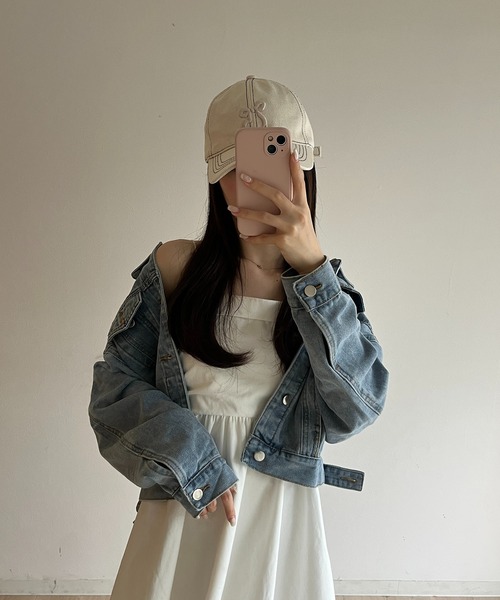 RiLi(リリ)の「ステッチリボンキャップ【RL】(キャップ・レディース・アイボリー/ネイビー・FREE)」の13枚目の写真
